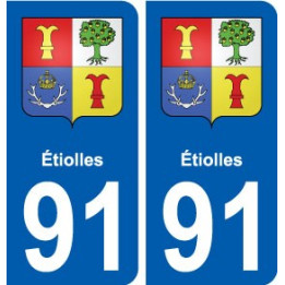 91 Étiolles blason autocollant plaque stickers ville