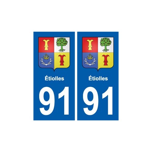 91 Étiolles blason autocollant plaque stickers ville