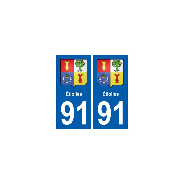 91 Étiolles blason autocollant plaque stickers ville