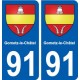 91 Gometz-le-Châtel blason autocollant plaque stickers ville
