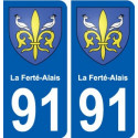91 La Ferté-Alais blason autocollant plaque stickers ville