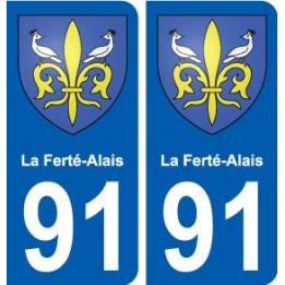 91 La Ferté-Alais blason autocollant plaque stickers ville