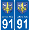 91 La Ferté-Alais blason autocollant plaque stickers ville