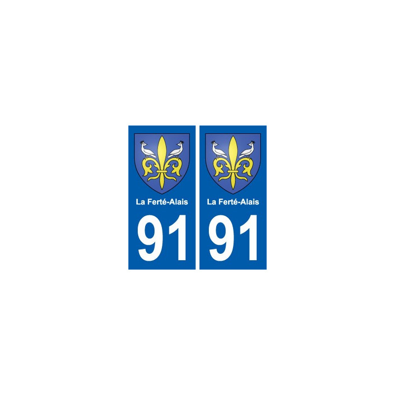 91 La Ferté-Alais blason autocollant plaque stickers ville