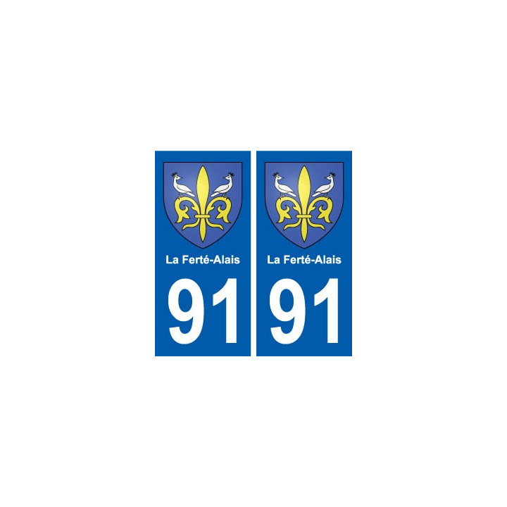 91 La Ferté-Alais blason autocollant plaque stickers ville
