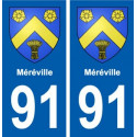 91 Méréville blason autocollant plaque stickers ville