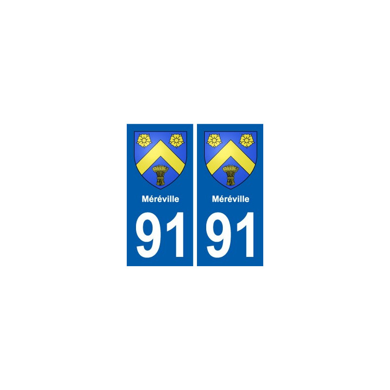 91 Méréville blason autocollant plaque stickers ville