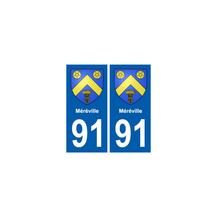 91 Méréville blason autocollant plaque stickers ville