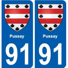 91 Pussay blason autocollant plaque stickers ville