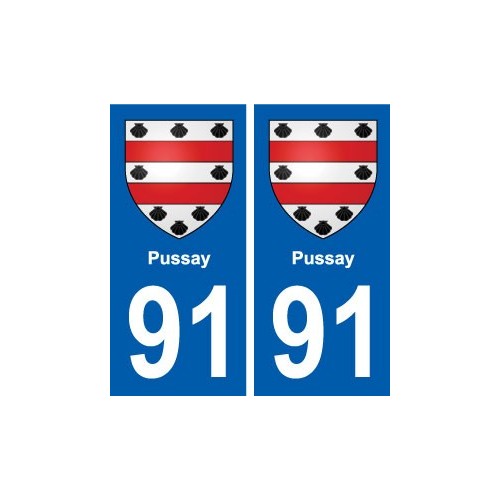 91 Pussay blason autocollant plaque stickers ville