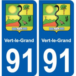 91 Vert-le-Grand blason autocollant plaque stickers ville