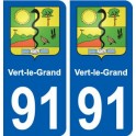 91 Vert-le-Grand wappen aufkleber typenschild aufkleber stadt