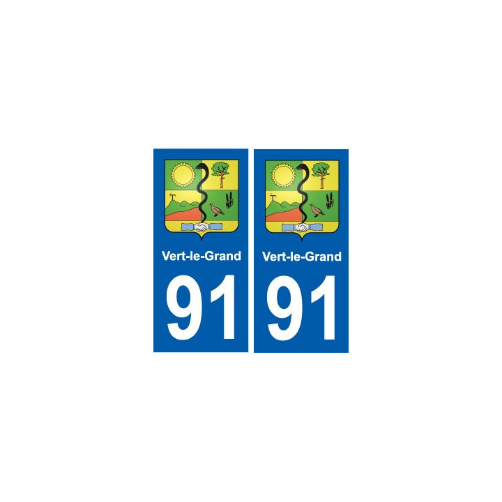 91 Vert-le-Grand blason autocollant plaque stickers ville