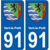 91 Vert-le-Petit blason autocollant plaque stickers ville