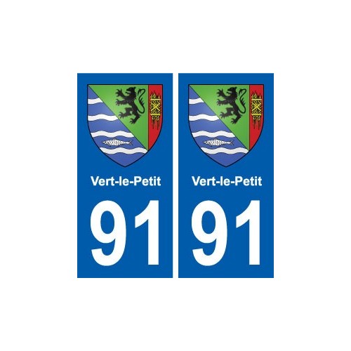 91 Vert-le-Petit blason autocollant plaque stickers ville