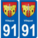 91 Villejust blason autocollant plaque stickers ville
