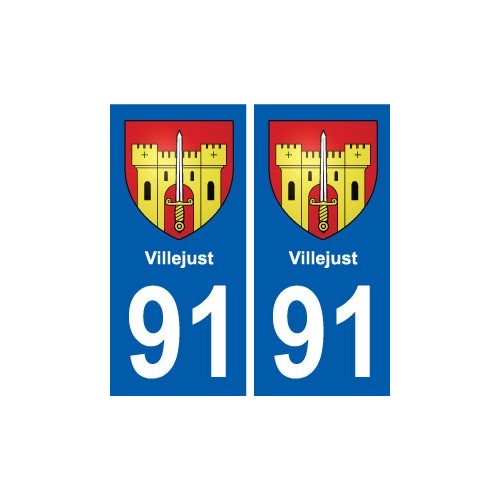 91 Villejust blason autocollant plaque stickers ville