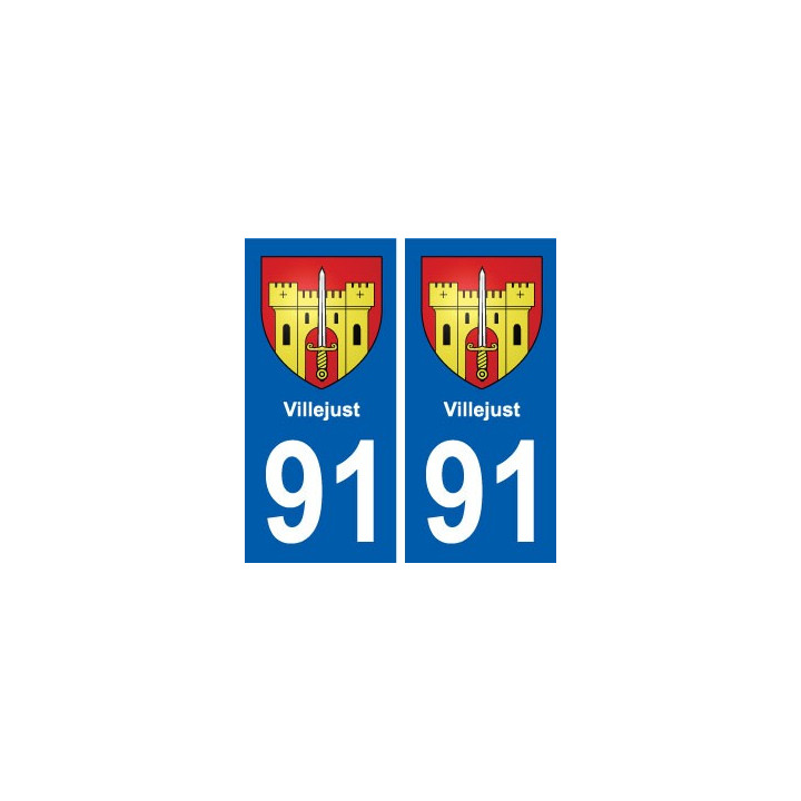 91 Villejust blason autocollant plaque stickers ville