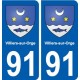 91 Villiers-sur-Orge blason autocollant plaque stickers ville