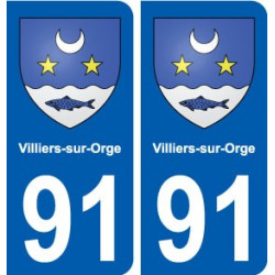 91 Villiers-sur-Orge blason autocollant plaque stickers ville