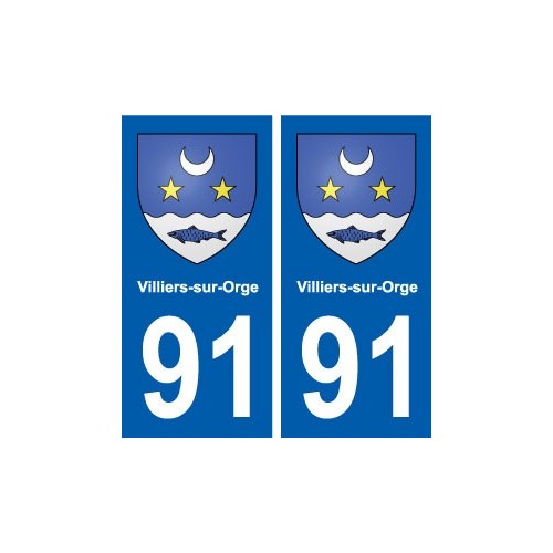 91 Villiers-sur-Orge blason autocollant plaque stickers ville
