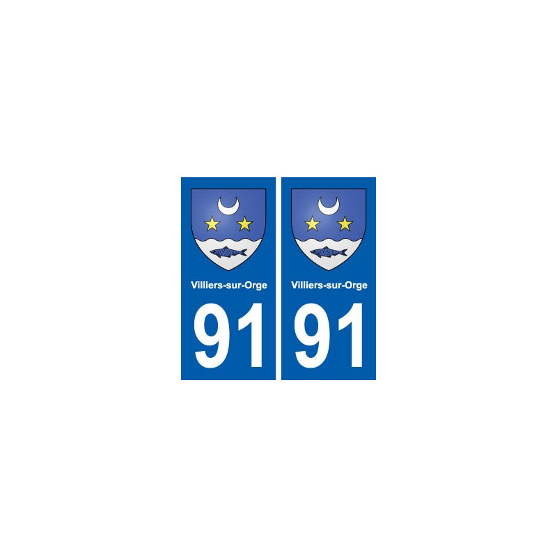 91 Villiers-sur-Orge blason autocollant plaque stickers ville