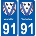91 Vauhallan blason autocollant plaque stickers ville