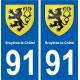 91 Bruyères-le-Châtel blason autocollant plaque stickers ville