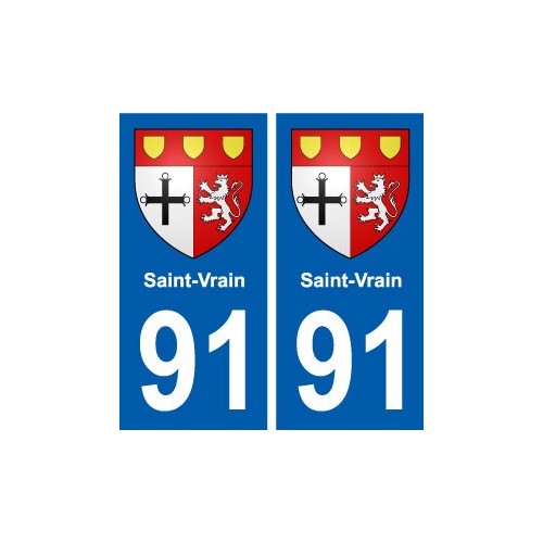 91 Saint-Vrain blason autocollant plaque stickers ville