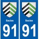 91 Saclas blason autocollant plaque stickers ville
