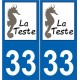 33 la teste logo 2 ville autocollant plaque sticker