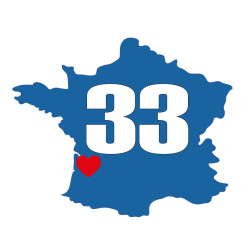 Autocollant Gironde 33 logo 1 sticker adhesif carte france coeur
