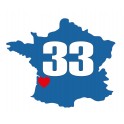 Autocollant Gironde 33 logo 1 sticker adhesif carte france coeur