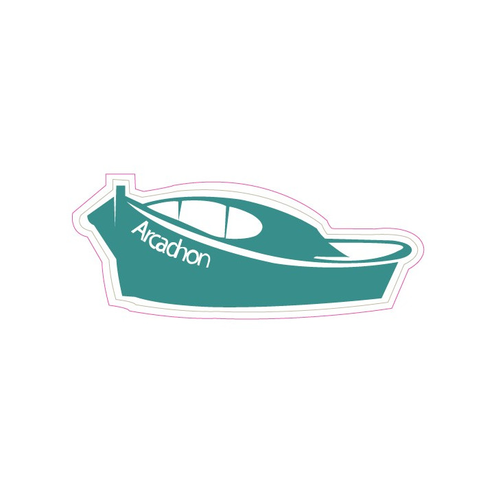 Autocollant bateau pinasse Arcachon stickers adhésif logo 1