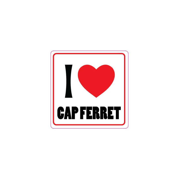 Autocollant I love CAP FERRET stickers adhésif logo 2