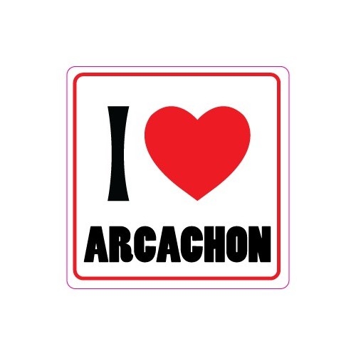 Autocollant I love Arcachon stickers adhésif logo 1