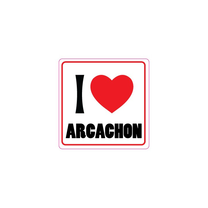 Autocollant I love Arcachon stickers adhésif logo 1