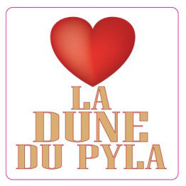 Autocollant I love La Dune Du Pyla stickers adhésif logo 1