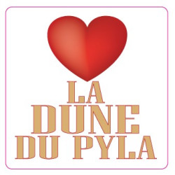 Autocollant I love La Dune Du Pyla stickers adhésif logo 1