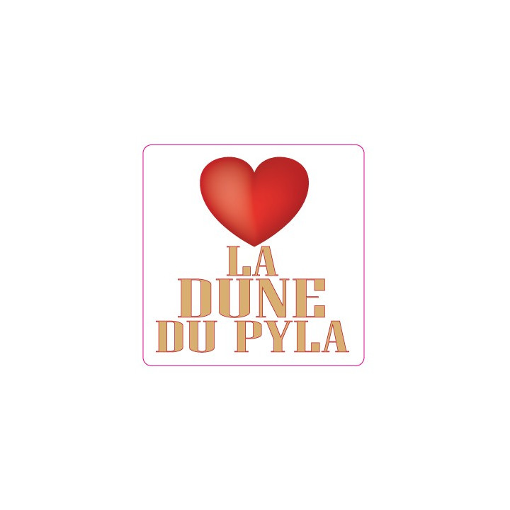 Autocollant I love La Dune Du Pyla stickers adhésif logo 1