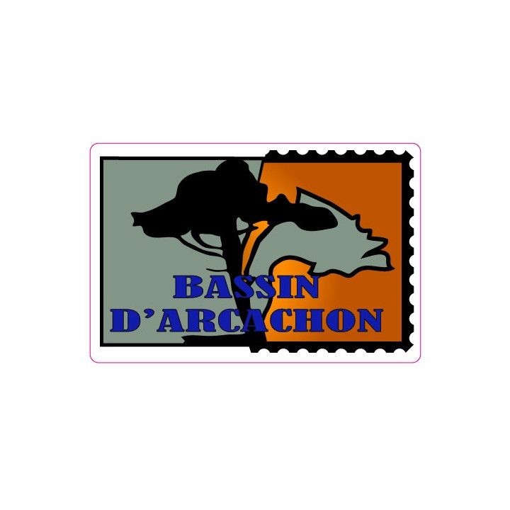 Autocollant bassin d'Arcachon timbre stickers adhésif logo 1