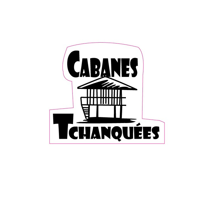 Autocollant cabanes tchanquées stickers adhésif logo 1