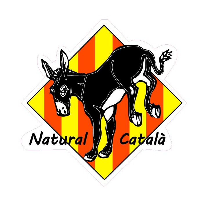 Burro natural catala ane autocollant adhésif sticker catalan losange logo 1