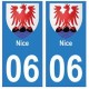 06 Nice autocollant plaque