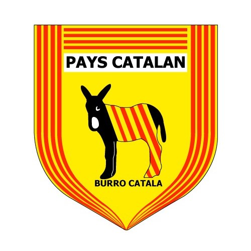 Stickers blason Pays Catalan burro ane rayé autocollant adhésif logo 1