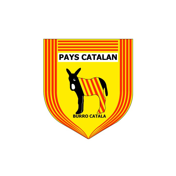Stickers blason Pays Catalan burro ane rayé autocollant adhésif logo 1