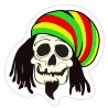 Autocollant Sticker tête de mort rasta bonnet logo 1