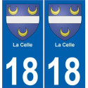 18 La Celle blason autocollant plaque ville sticker