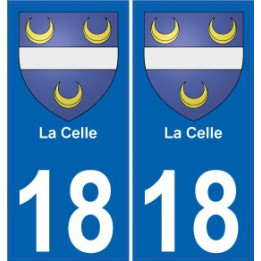 18 La Celle blason autocollant plaque ville sticker