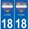 18 La Celle blason autocollant plaque ville sticker